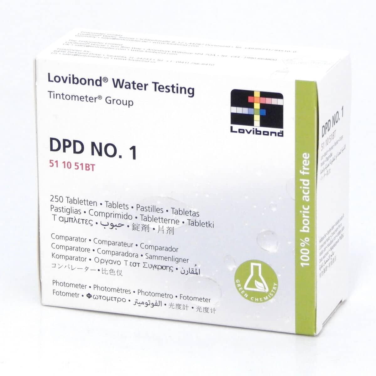 Reactivos DPD 1 cloro libre 511050BT 100 tabletas Lovibond 3/7