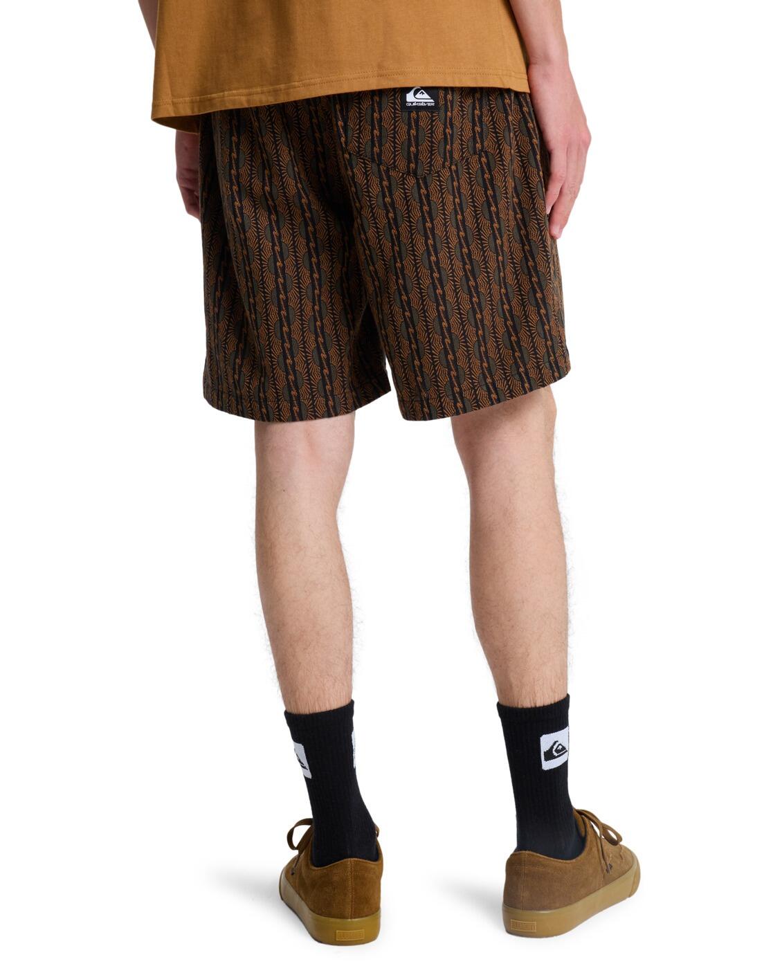 Elastische Shorts TAXER JACQUARD HORIZONS Schwarz Herren 2/4