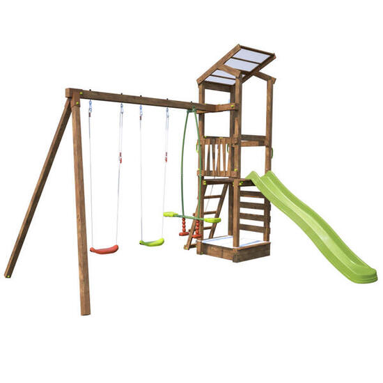 Aire de jeux avec toboggan HAPPY SWING & CLIMBING 120