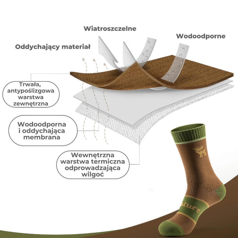 Skarpety sportowe dla dorosłych wodoodporne z membraną Qunature QN920 zimowe 4/7