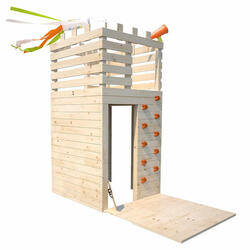 Cabane tour en bois avec mur d'escalade KNIGHT
