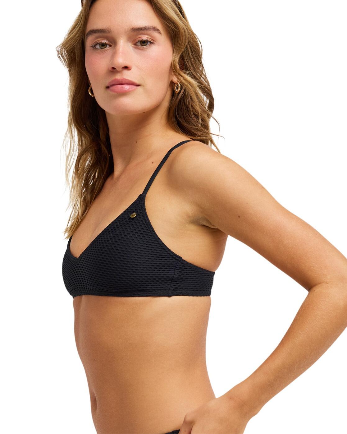 Top de bikini Bralette ROXY ISLAND ATHLETIC BRA Negro Mujer 3/4