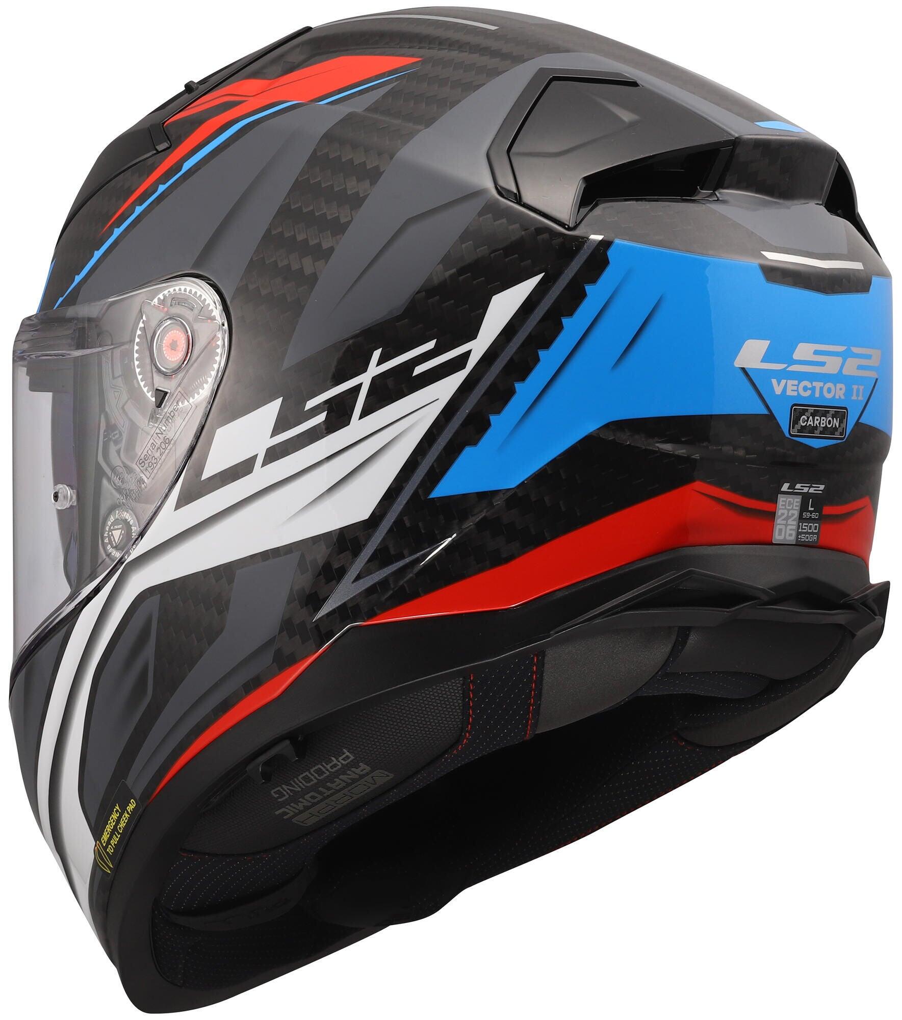 LS2 FF811 Vector II Carbon Savage kask integralny 3XL biały/niebieski/czerwony