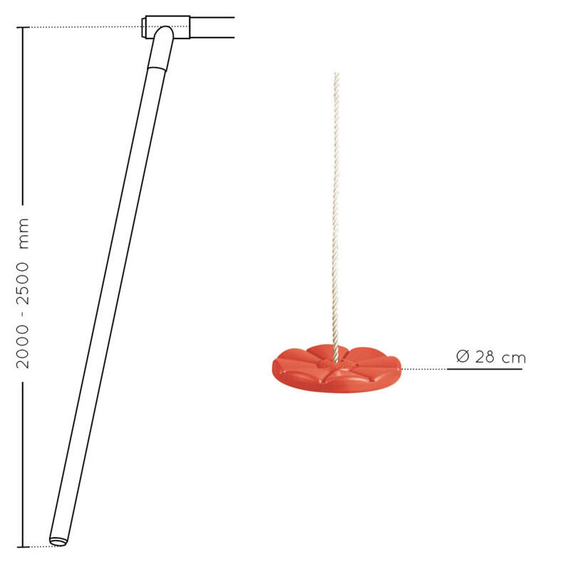 Balançoire corde disque agrès pour portique bois 1,95 à 2,50 m 4/5