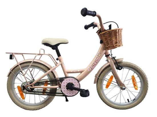 Bikefun Girly 16 cali rower dziecięcy dla dziewczynki różowy z koszykiem