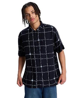 Overhemd met korte mouwen wired resort schwarz heren