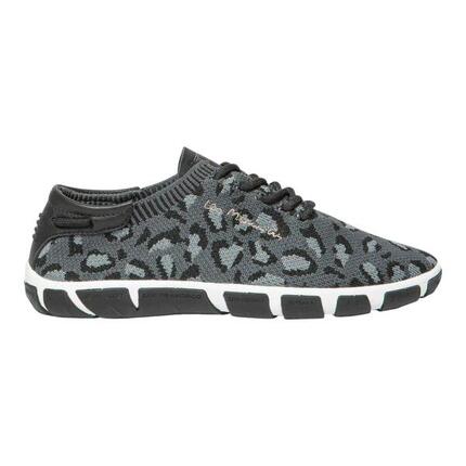 Tennis toile femme - JAZARIA Leopard Noir