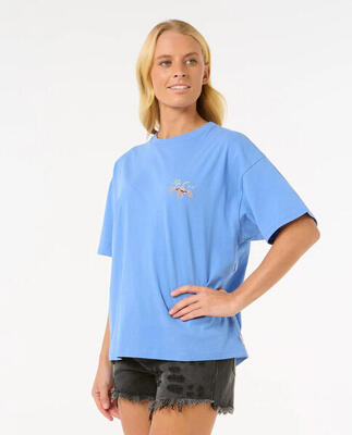 Rip curl hibiscus diamond heritage tee - blue