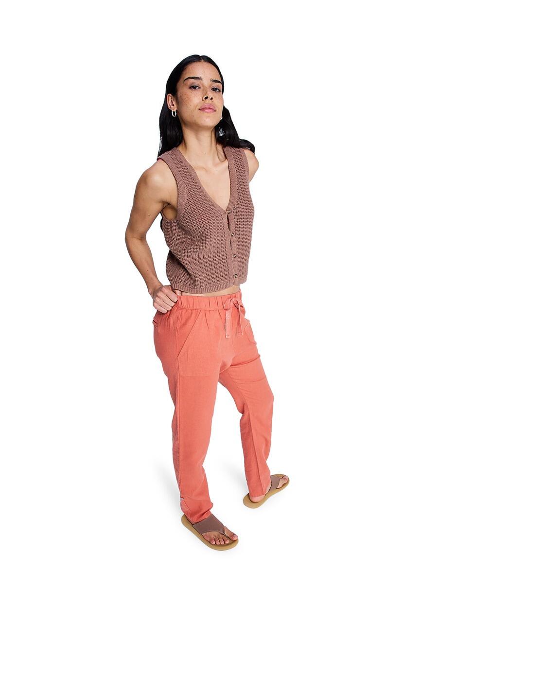 Pantalon cargo ON THE SEASHORE Orange Femme 3/4