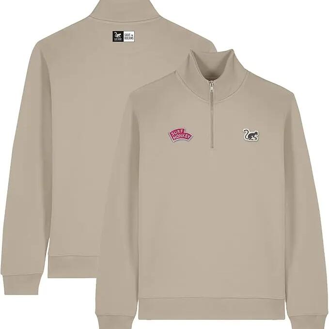 1/4 Zip Polo Shirt - Cotton - Adult (Beige)