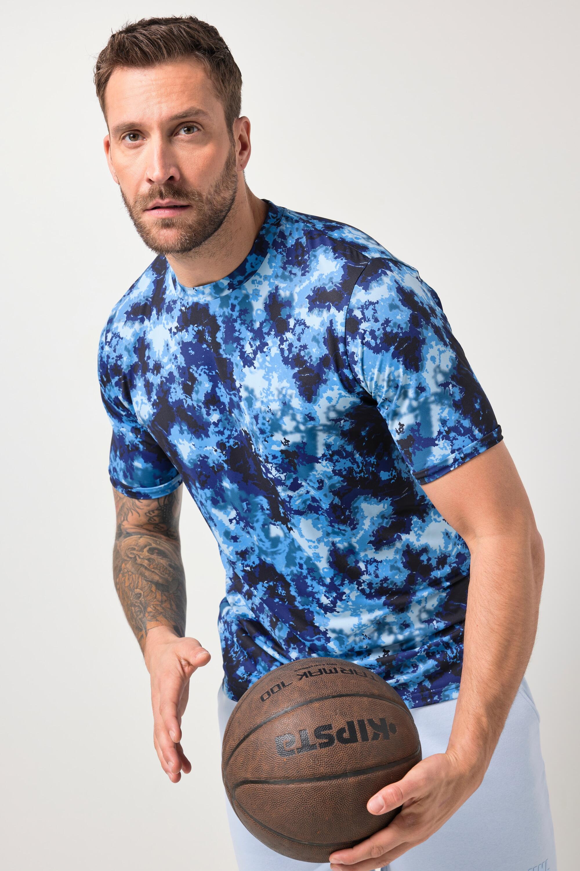 Heren T-shirt FLEXNAMIC® fitness korte mouwen all-over print QuickDry 2/5