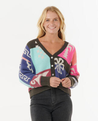 Rip curl keepsakes jacquard cardi - pink
