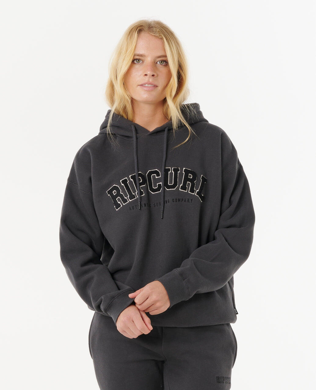 Rip Curl Varsity Hoodie - Washed Black