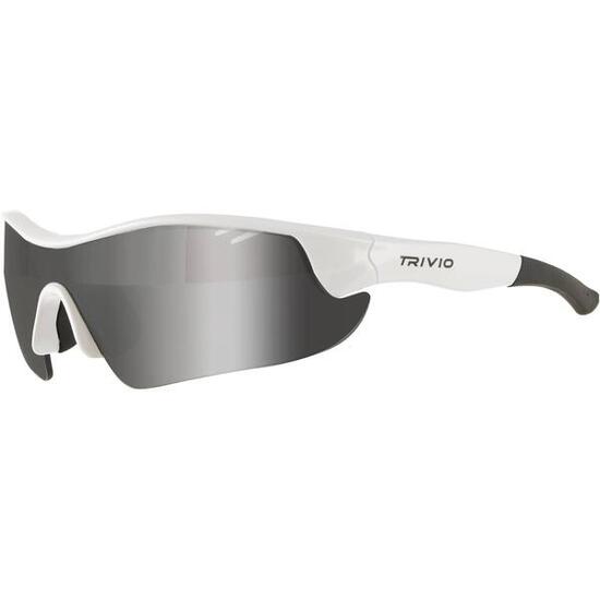 Trivio Vento Nova Fahrradbrille Weiss mit schwarz verspiegelter Linse