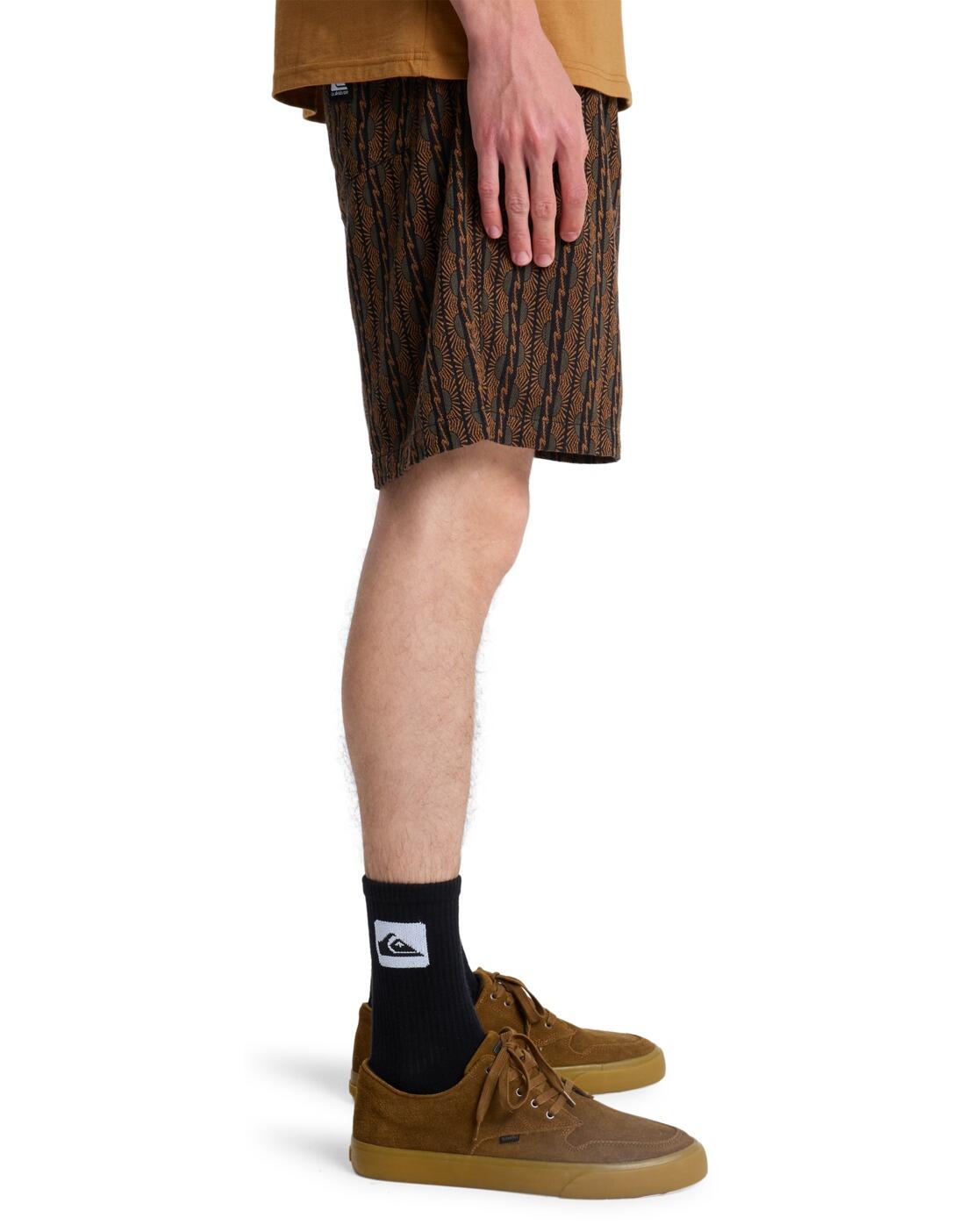 Elastische Shorts TAXER JACQUARD HORIZONS Schwarz Herren 3/4