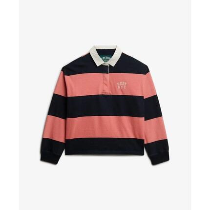 Koszulka polo damska z długim rękawem w paski Superdry Heritage