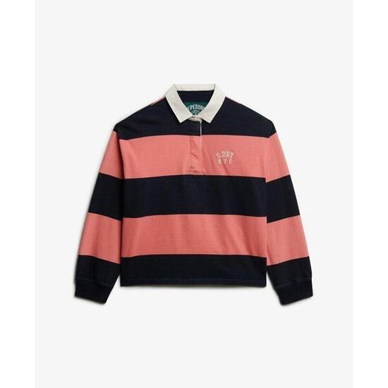 Koszulka polo damska z długim rękawem w paski Superdry Heritage