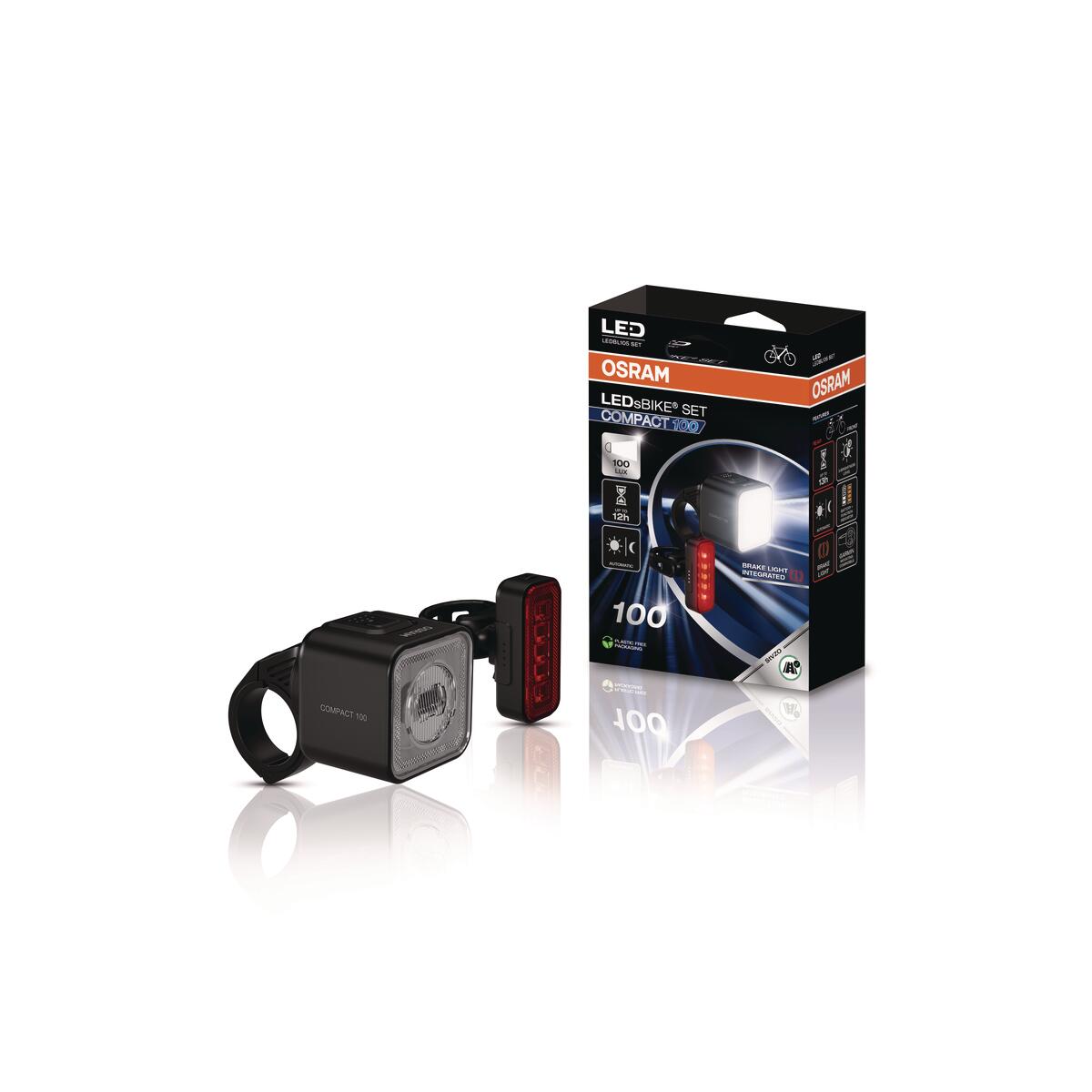 Wiederaufladbares USB-C Vorder- und Rücklicht Osram Compact 100 2/7