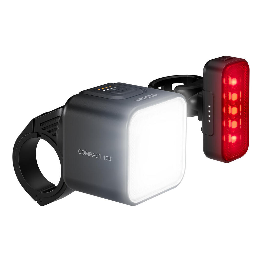 Rechargeable USB-C front and rear lights Osram Compact 100