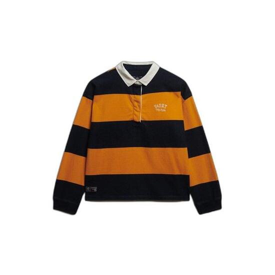 Koszulka polo damska z długim rękawem w paski Superdry Heritage