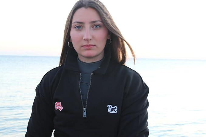 Sudadera 1/4 cremallera -Polo  -Orgánico- Adulto (Negro) 4/7