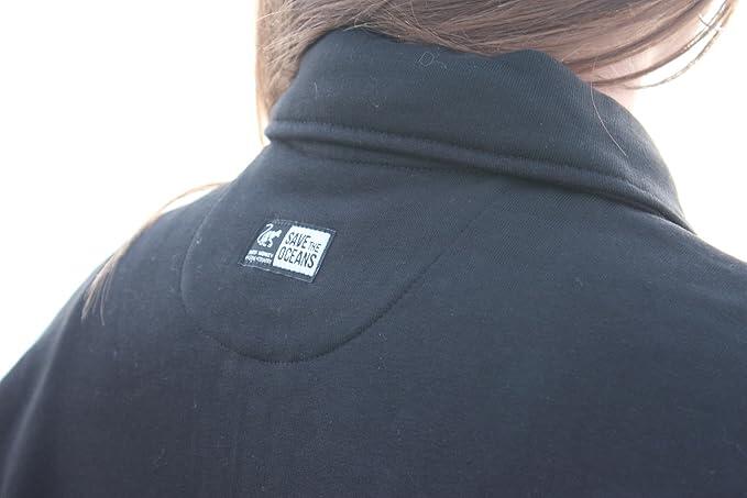 Sudadera 1/4 cremallera -Polo  -Orgánico- Adulto (Negro) 6/7