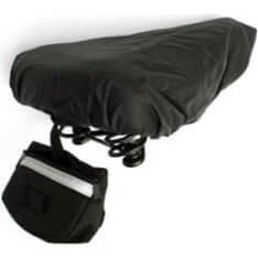 Coprisella impermeabile per bici con sacca di trasporto.