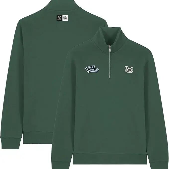 1/4 Zip Polo Shirt - Cotton - Adult (Green)