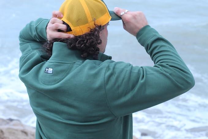 Sudadera 1/4 cremallera -Polo  -Orgánico- Adulto (Verde) 4/5