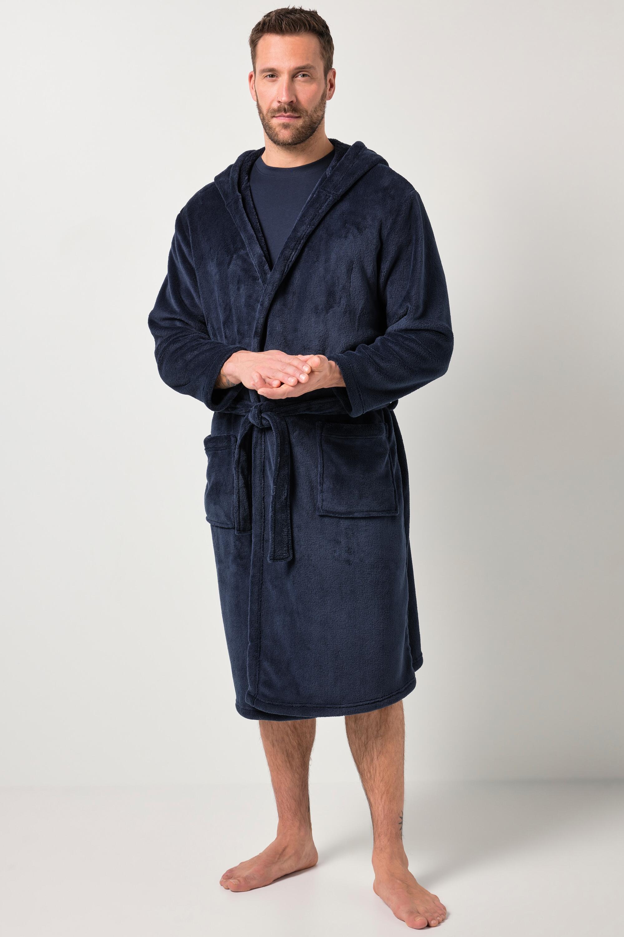 Herren Bademantel Homewear Mikrofaser Bindegürtel 2/4