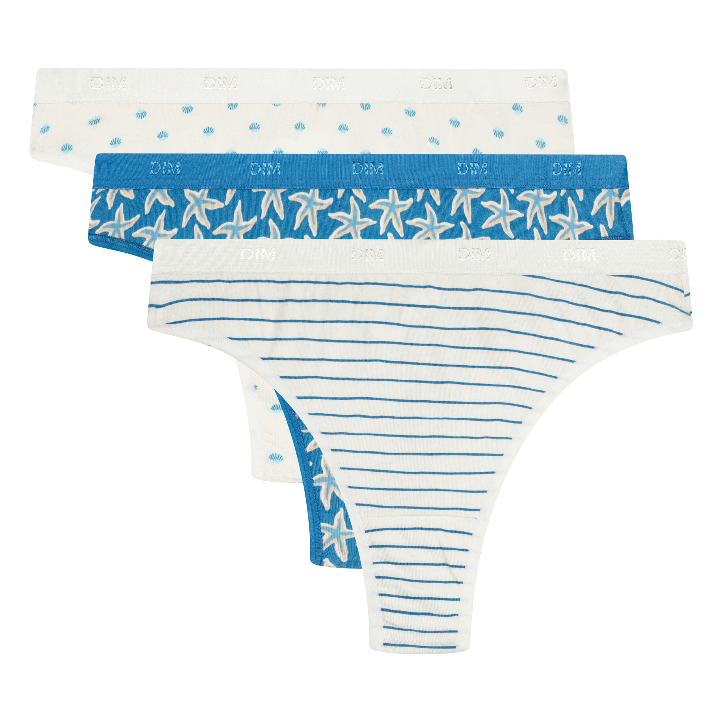 Dim Les Pockets Coton, Lot de 3 Strings Coton 3/3