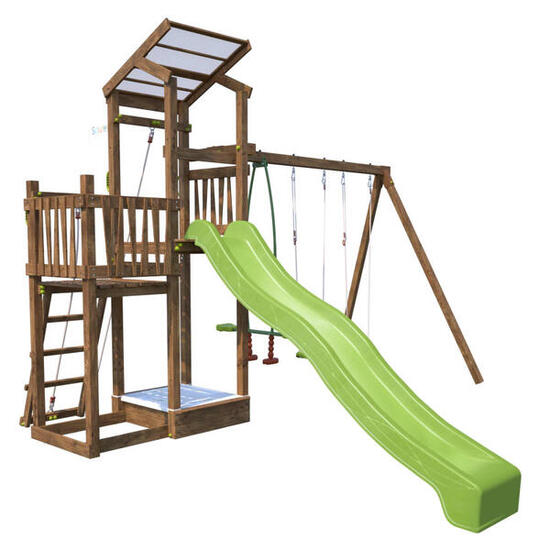Aire de jeux 2 tours avec toboggan FUNNY SWING 150