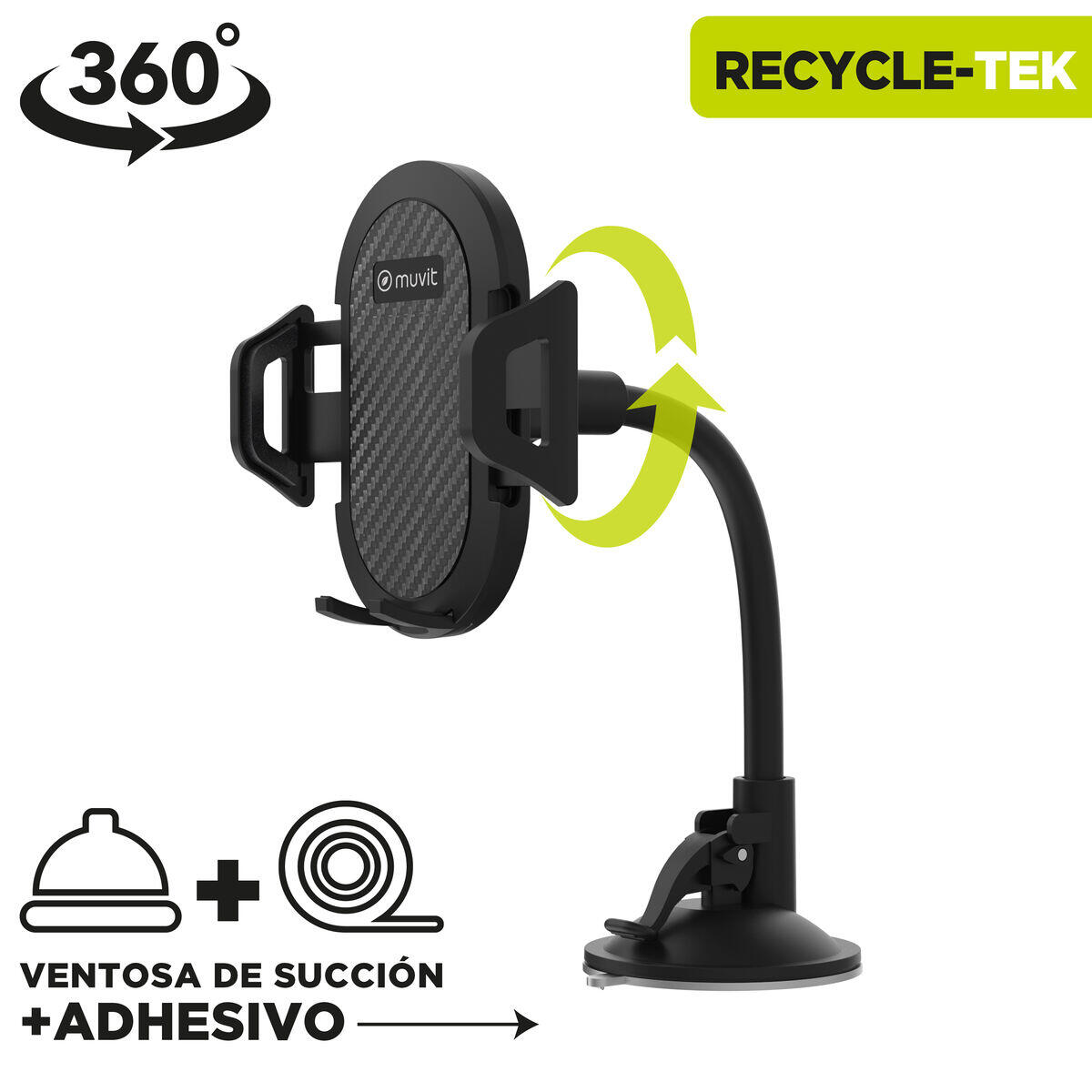 Soporte para Coche MUVIT MCCHL0005 Negro 3/5