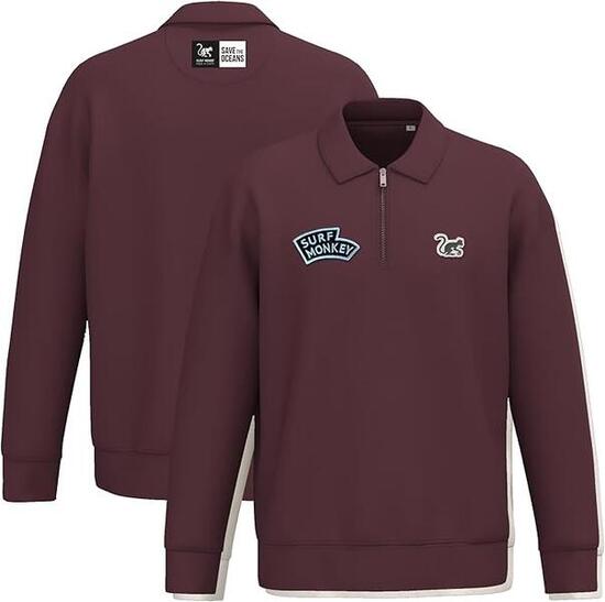 Polo à col zippé 1/4 - Bio - Adulte (Bordeaux)