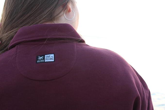 Poloshirt mit Viertelreißverschluss – Bio – Erwachsene (Burgunderrot) 6/7