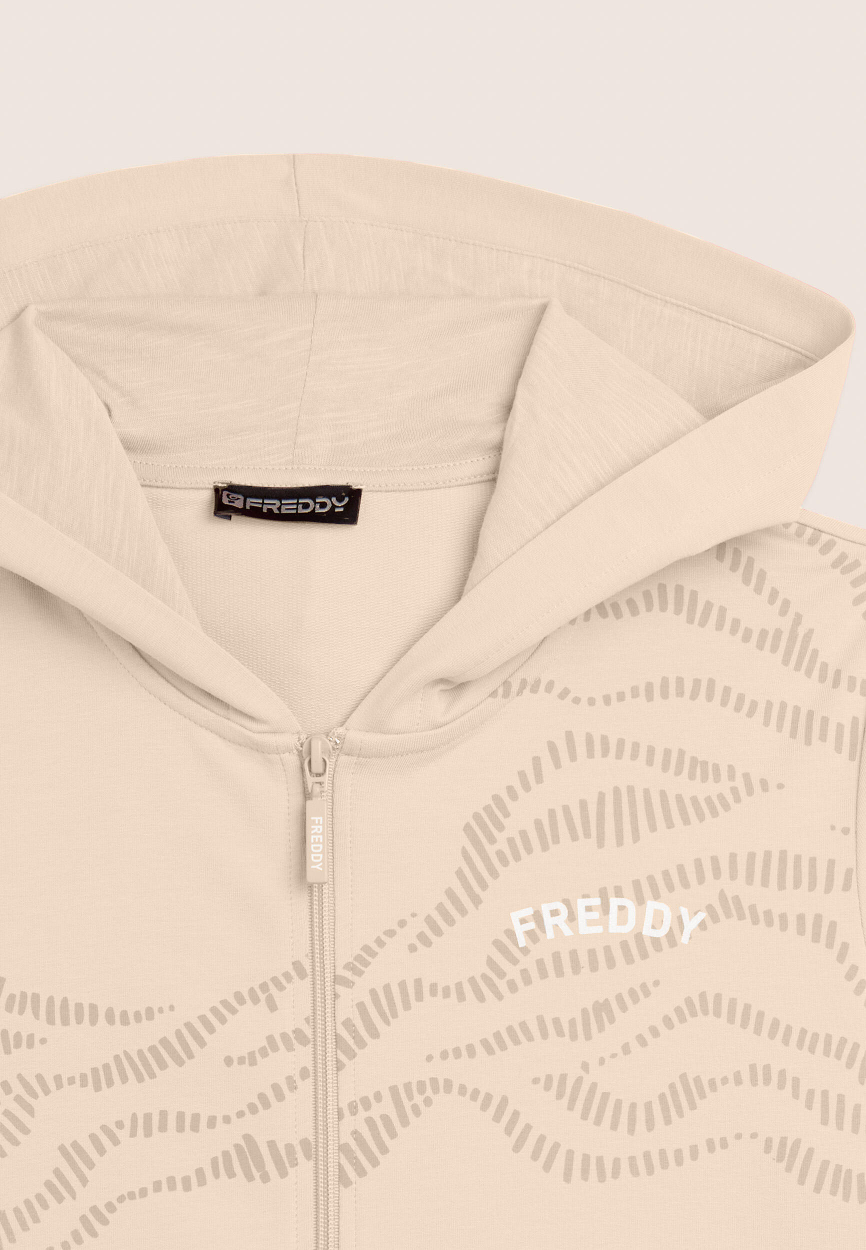 Sweat-shirt à capuche en molleton de coton avec fermeture éclair et motif graphi 6/6