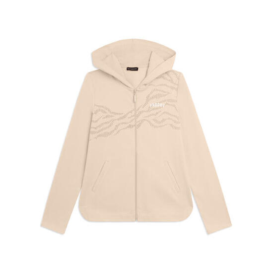 Sweat-shirt à capuche en molleton de coton avec fermeture éclair et motif graphi