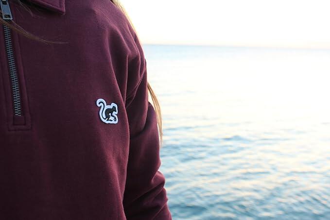 Poloshirt mit Viertelreißverschluss – Bio – Erwachsene (Burgunderrot) 5/7