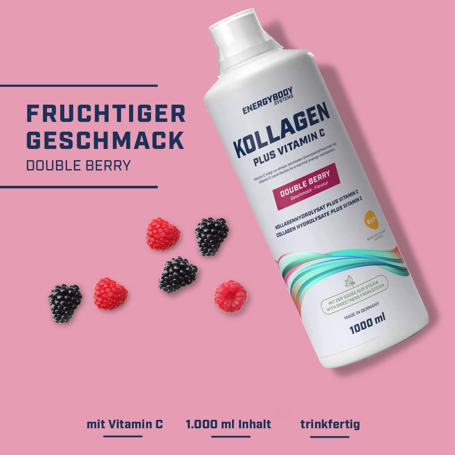 Energybody Systems Kollagen Liquid Plus Vitamin C - Double Berry - 1000 ml 2/3