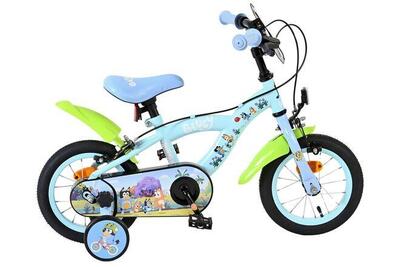 Bluey kinderfiets 12 inch lichtblauw met zijwieltjes