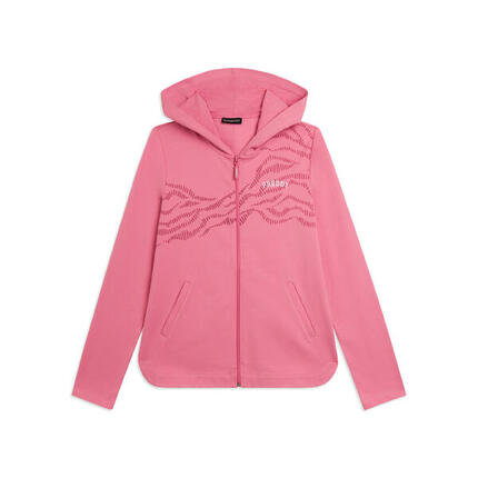 Sweat-shirt à capuche en molleton de coton avec fermeture éclair et motif graphi