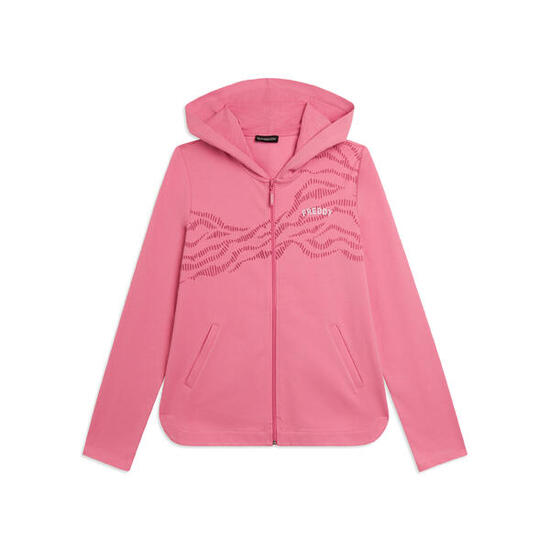 Sweat-shirt à capuche en molleton de coton avec fermeture éclair et motif graphi