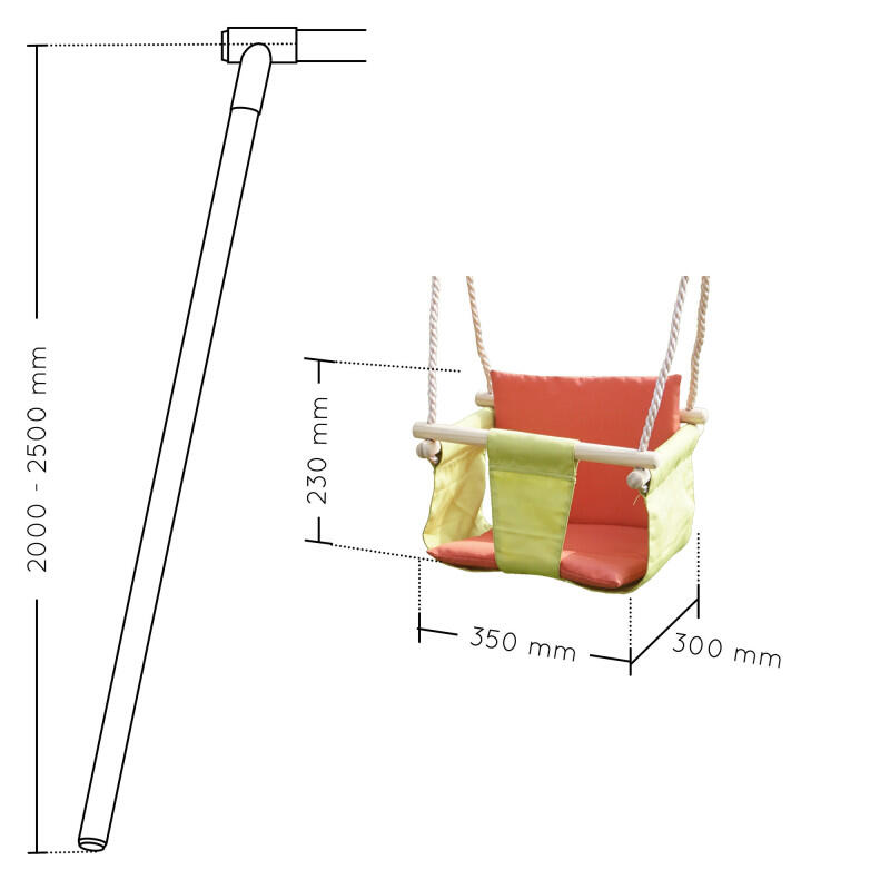 Siège de balançoire bébé en tissu souple pour portique 3/4