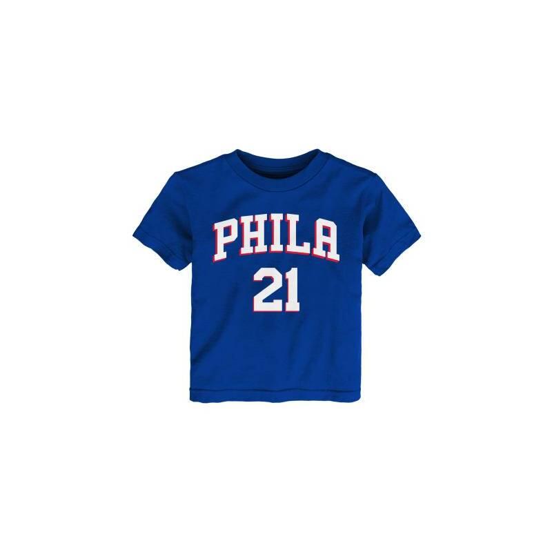T-shirt NBA Joel Embiid Philadelphia 76ers Outerstuff Bleu pour enfant 1/3