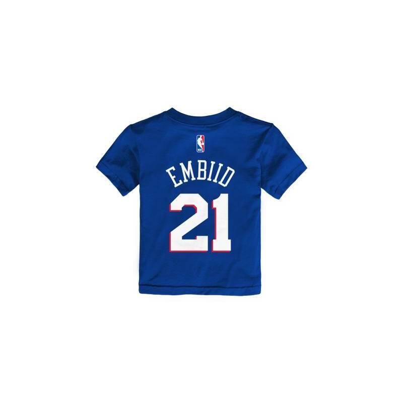 T-shirt NBA Joel Embiid Philadelphia 76ers Outerstuff Bleu pour enfant 2/3