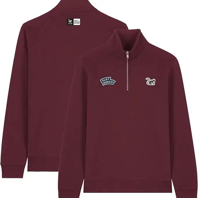 1/4 Zip Polo Shirt - Cotton - Adult (Maroon)