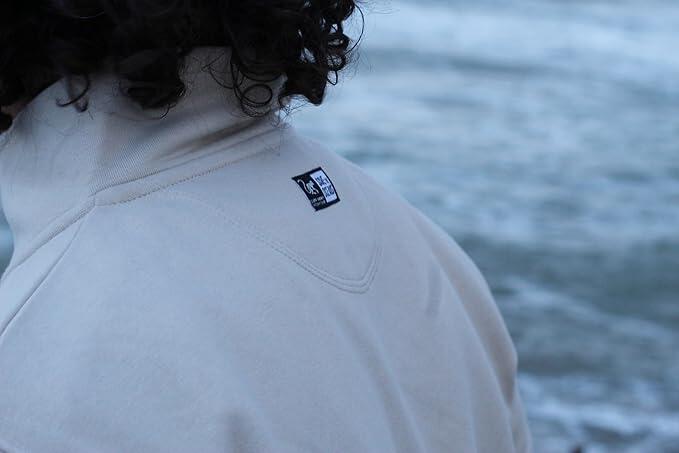 Sudadera 1/4 cremallera -Polo  -Orgánico- Adulto (Beige) 4/5