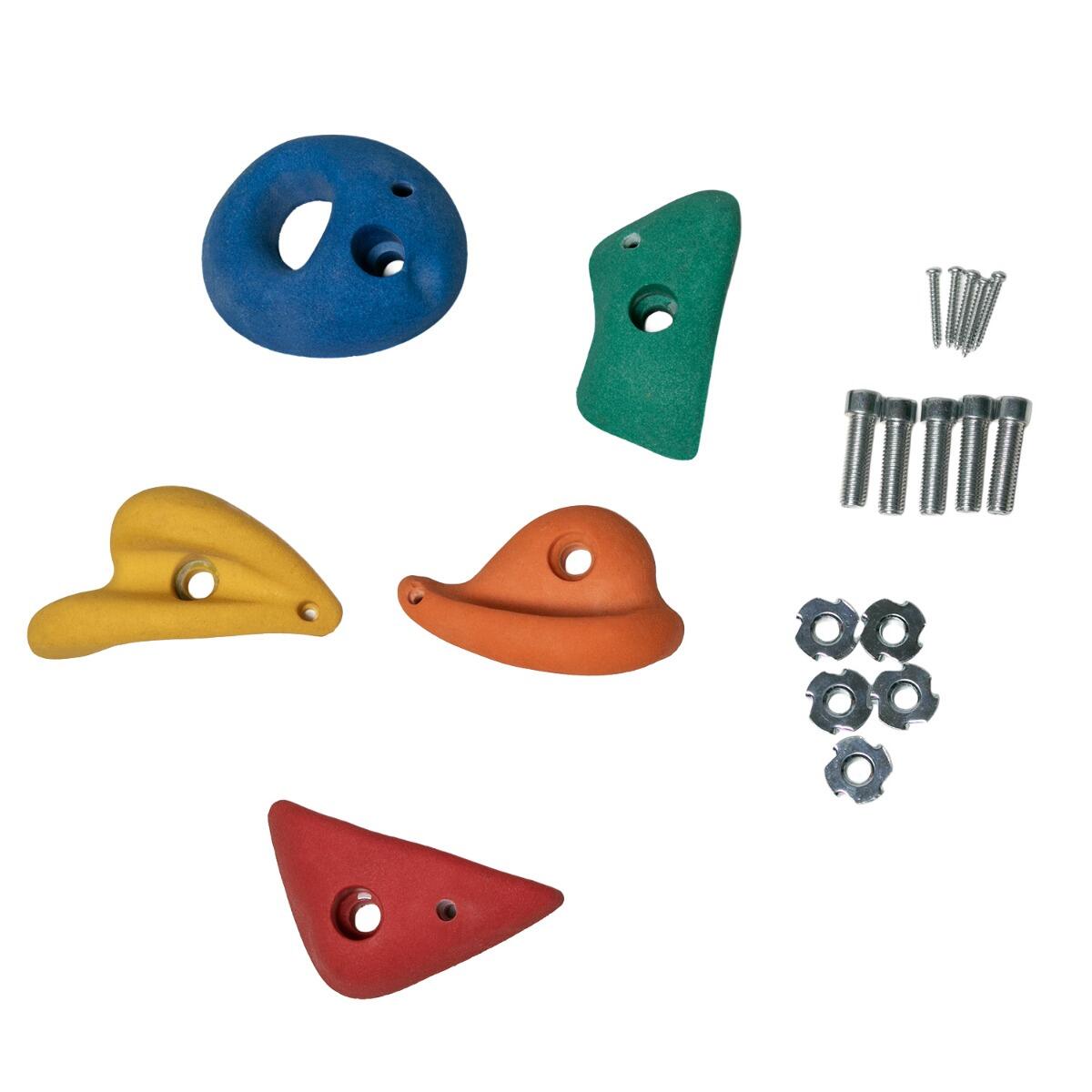 Lot de 5 Pierres à grimper d'escalade en polyrésine pour structures de jeux - F 1/5