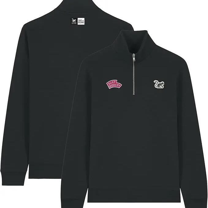1/4 Zip Polo Shirt - Cotton - Adult (Black)