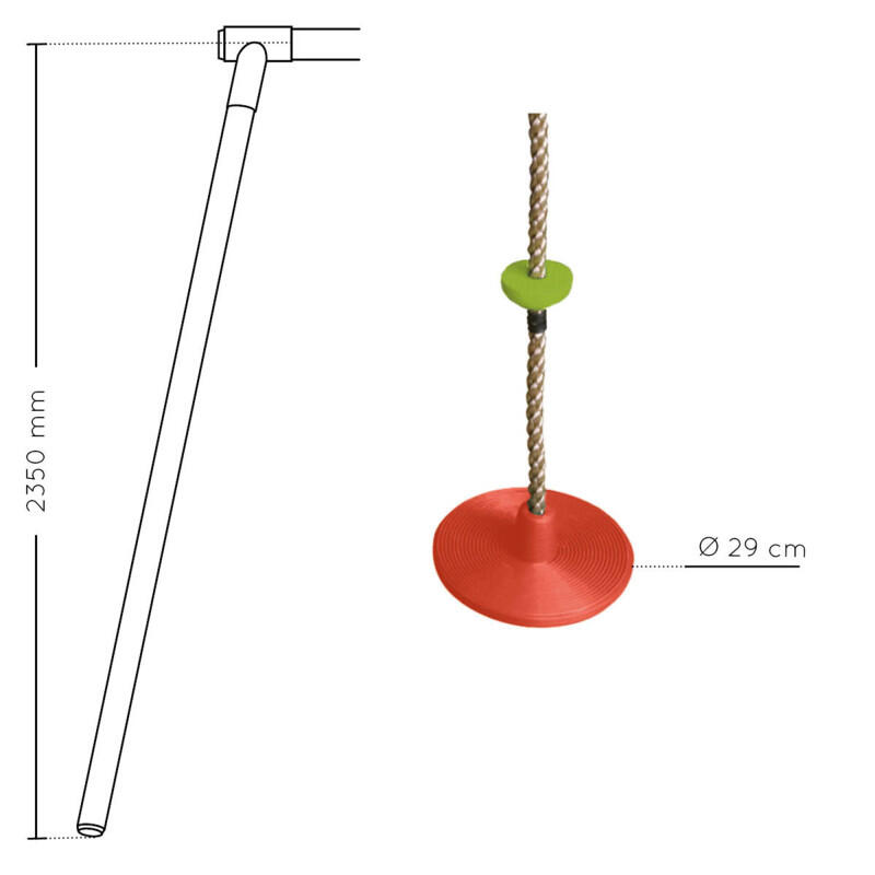 Agrès corde à nœuds avec disque en plastique pour portique 2,35 m 5/5